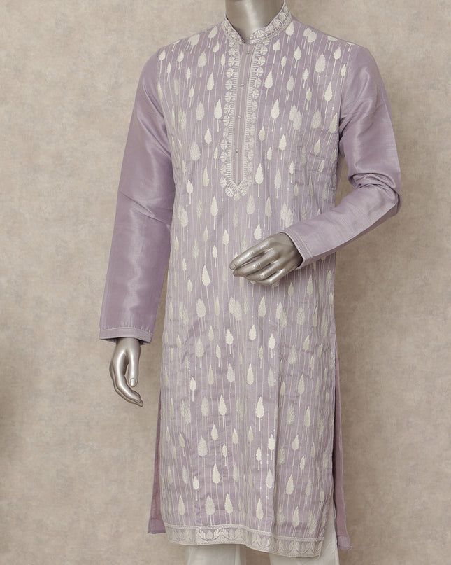 Lavender Purple Chikankari Cotton Kurta Set