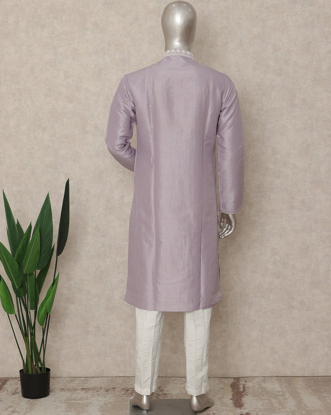 Lavender Purple Chikankari Cotton Kurta Set