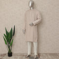 Ivory Beige Chikankari Kurta Pyjama Set for Men