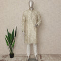 Beige Linen Men's Kurta Pajama - D29298