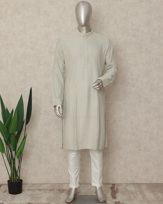 Mint Green Chikankari Cotton Kurta Pyjama Set