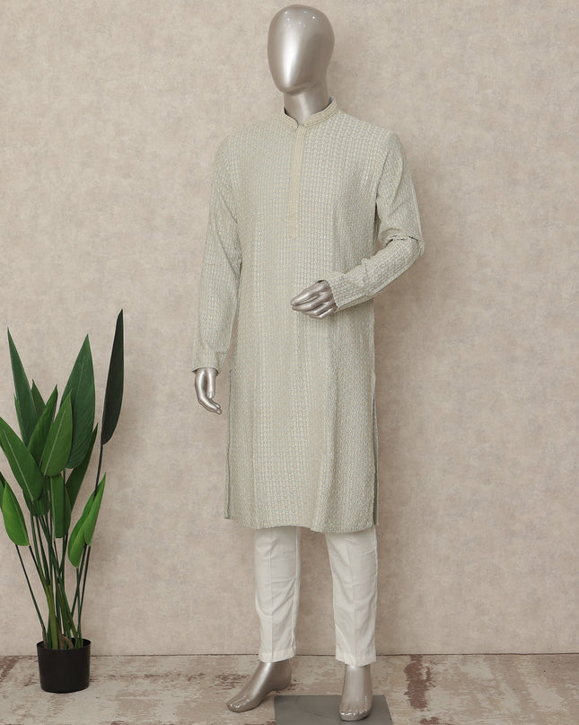Mint Green Chikankari Cotton Kurta Pyjama Set