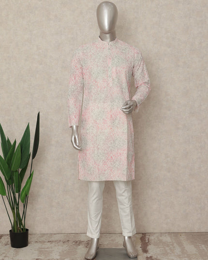 Pink Cotton Men's Kurta Pajama - D29301