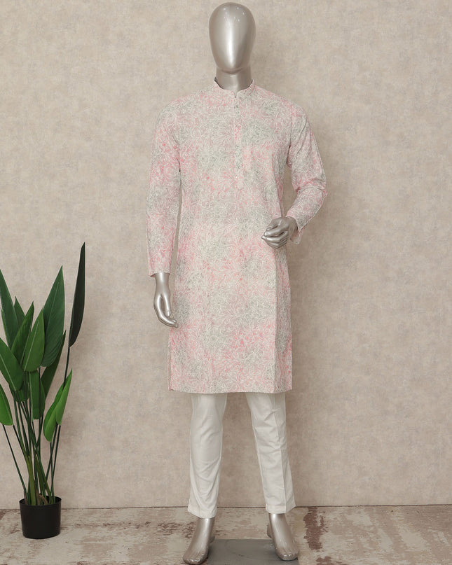 Pink Cotton Men's Kurta Pajama - D29301