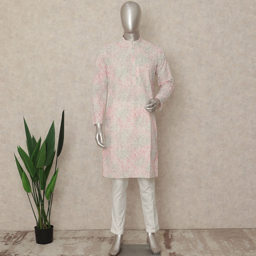 Pink Cotton Men's Kurta Pajama - D29301