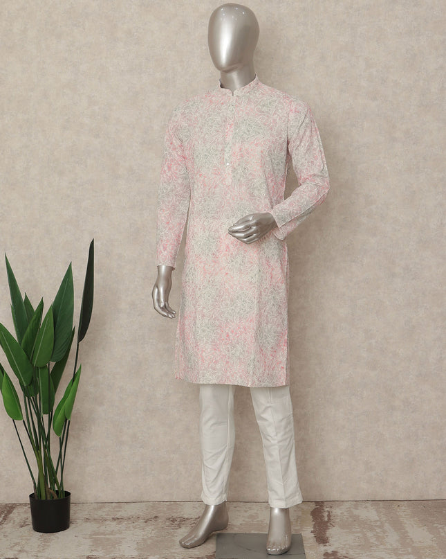 Pink Cotton Men's Kurta Pajama - D29301