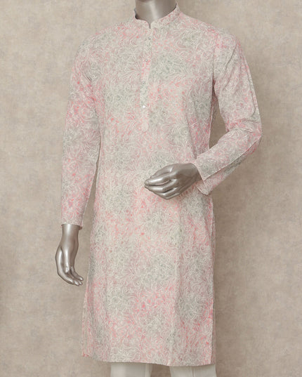 Pink Cotton Men's Kurta Pajama - D29301