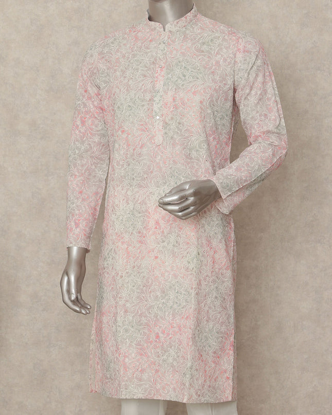 Pink Cotton Men's Kurta Pajama - D29301