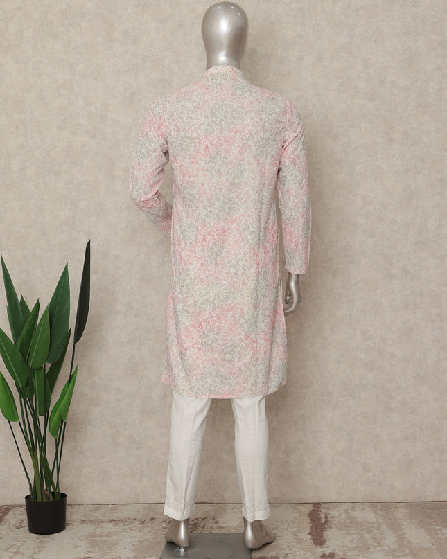 Pink Cotton Men's Kurta Pajama - D29301