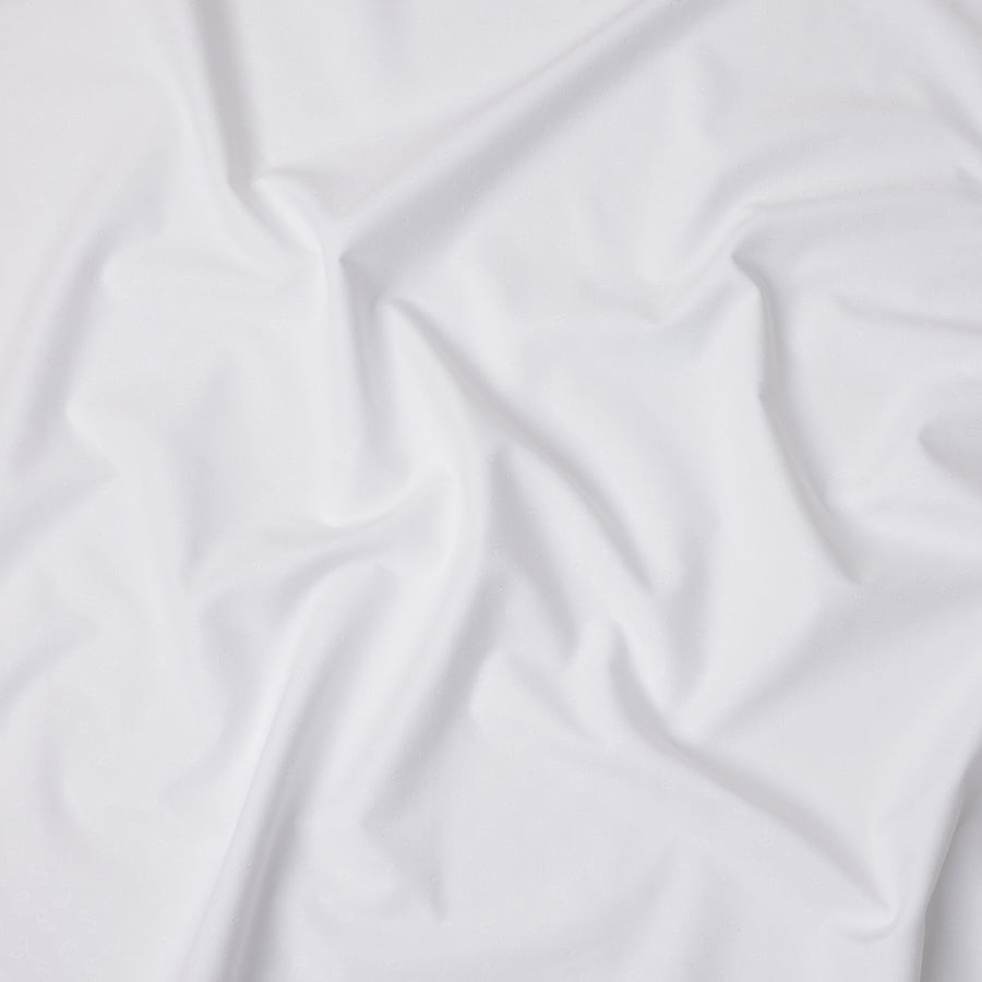 White Self Design Cotton Shirting Fabric, Width 150 Cms, Made in Japan-D26060