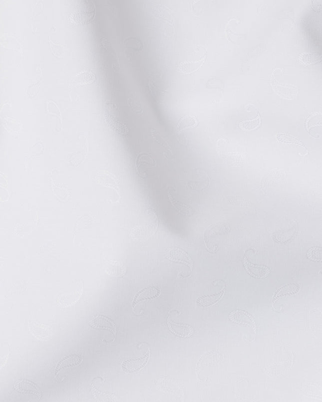 White Self Design Cotton Shirting Fabric, Width 150 Cms, Made in Japan-D26060