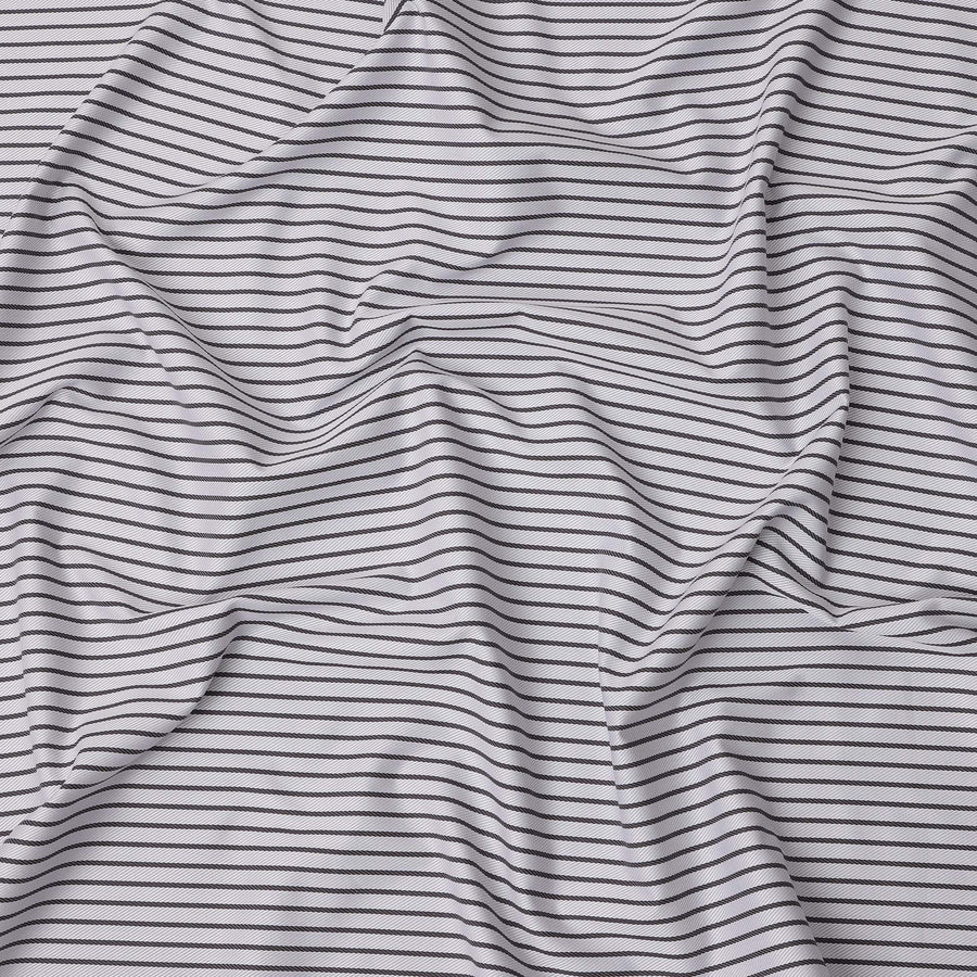 White and Black Horizontal Stripe Cotton Shirting Fabric, Width 150 Cms, Made in Japan-D26064