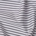 White and Black Horizontal Stripe Cotton Shirting Fabric, Width 150 Cms, Made in Japan-D26064