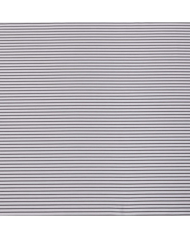 White and Black Horizontal Stripe Cotton Shirting Fabric, Width 150 Cms, Made in Japan-D26064