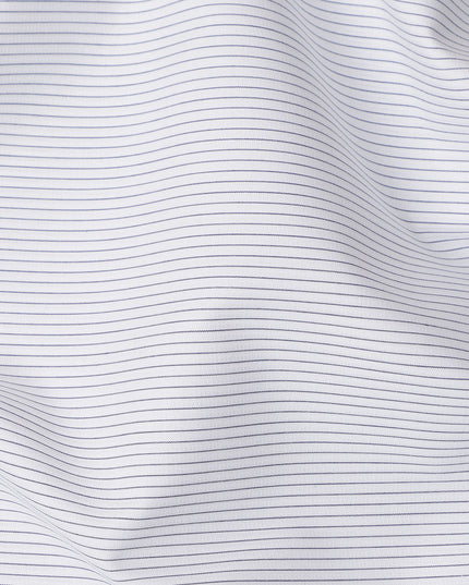 White and Navy Fine Stripe Cotton Shirting Fabric, Width 150 Cms, Made in Japan-D26067