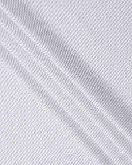 White and Navy Fine Stripe Cotton Shirting Fabric, Width 150 Cms, Made in Japan-D26067