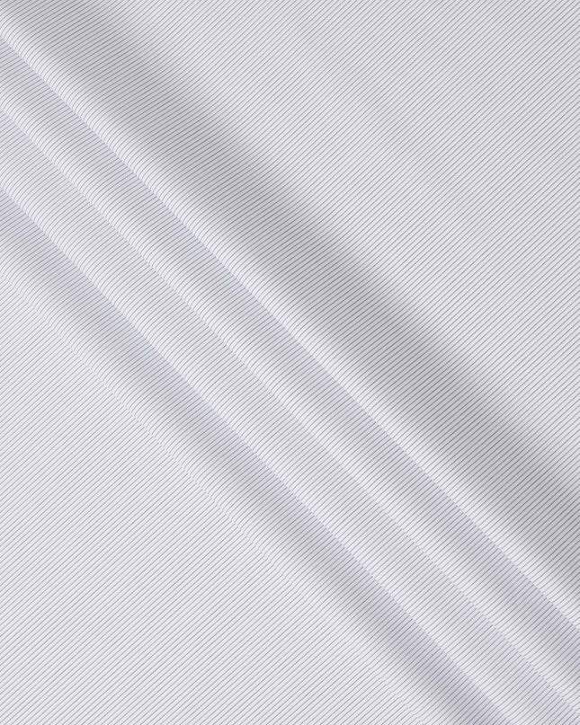 White and Navy Fine Stripe Cotton Shirting Fabric, Width 150 Cms, Made in Japan-D26067