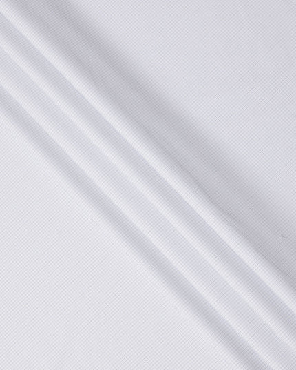 White and Blue Micro Check Cotton Shirting Fabric, Width 150 Cms, Made in Japan-D26058