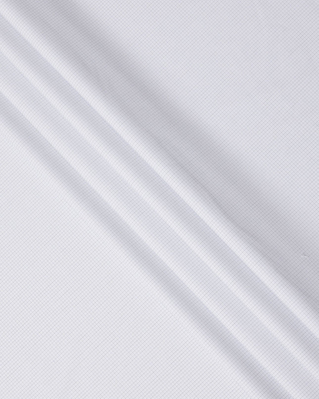 White and Blue Micro Check Cotton Shirting Fabric, Width 150 Cms, Made in Japan-D26058