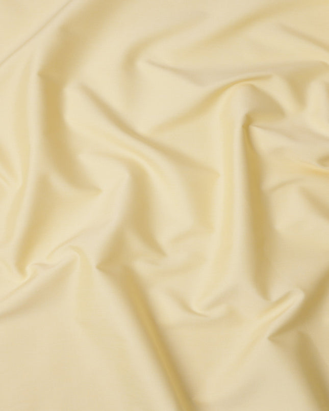 Pastel Yellow Plain Cotton Shirting Fabric, Width 150 Cms, Made in Japan-D26056