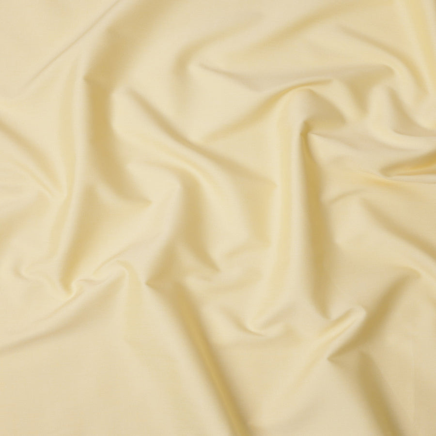 Pastel Yellow Plain Cotton Shirting Fabric, Width 150 Cms, Made in Japan-D26056