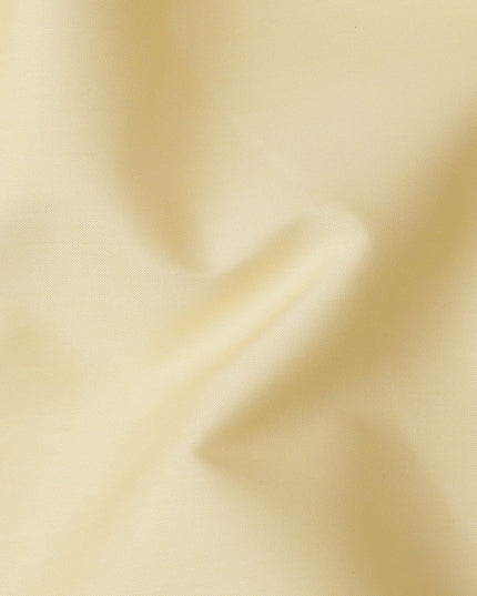 Pastel Yellow Plain Cotton Shirting Fabric, Width 150 Cms, Made in Japan-D26056