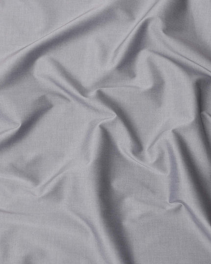 Light Grey Plain Cotton Shirting Fabric, Width 150 Cms, Made in Japan-D26059