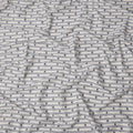White and Blue Striped with Dot Motif Synthetic Cotton Fabric, 140 Cms, India-D25375