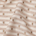 Beige Striped with Dot Motif Synthetic Cotton Fabric, 140 Cms, India-D25374