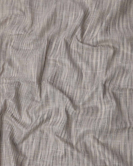 قماش فيسكوز رمادي ممزوج بالقطن بتصميم منسوج مخطط، عرض 110 سم، صنع في الهند - D25092