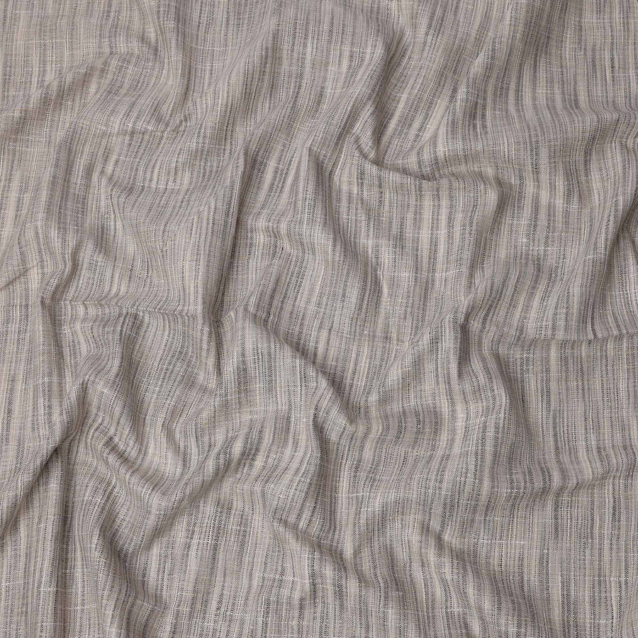 قماش فيسكوز رمادي ممزوج بالقطن بتصميم منسوج مخطط، عرض 110 سم، صنع في الهند - D25092