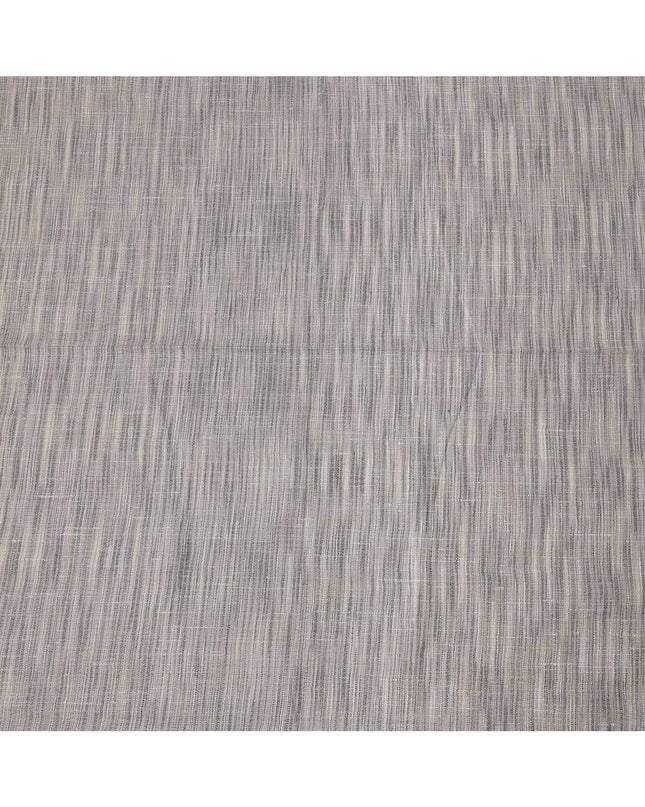 Grey Viscose Cotton Blended Fabric with Textured Striped Woven Design, 110 cms Width, Made in India-D25092