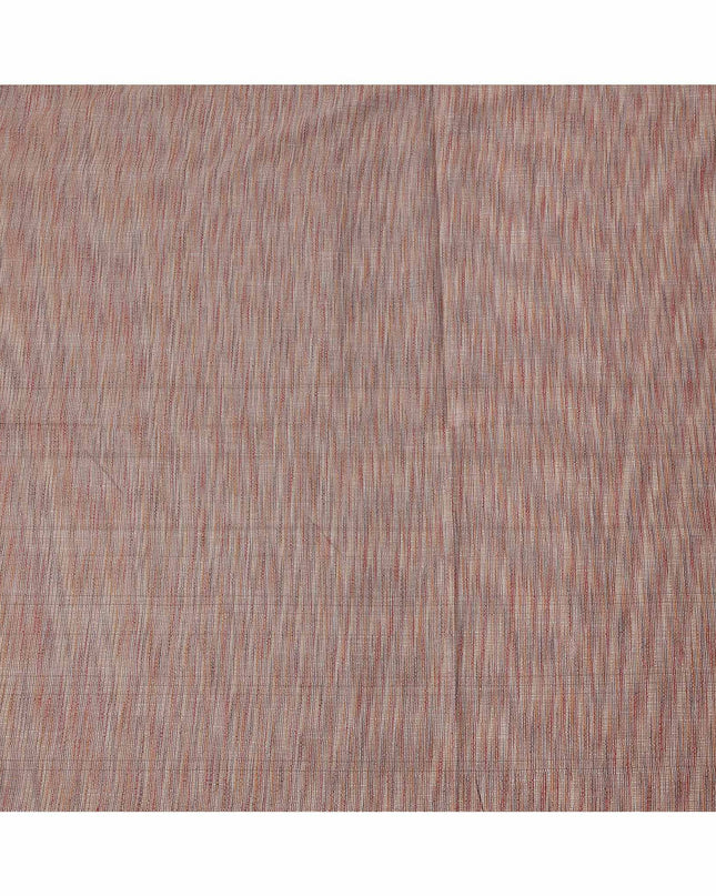 Brown Viscose Cotton Blended Fabric with Multicolor Striped Woven Design, 110 cms Width, Made in India-D25093