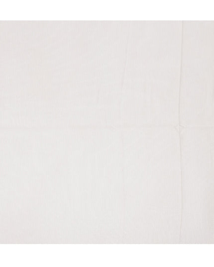 White Striped Synthetic Organza Fabric, 110 Cms, India-D25469