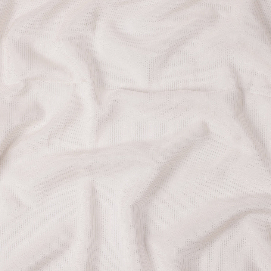 Off White Striped Synthetic Organza Fabric, 110 Cms, India-D25479