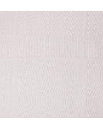 Off White Striped Synthetic Organza Fabric, 110 Cms, India-D25479