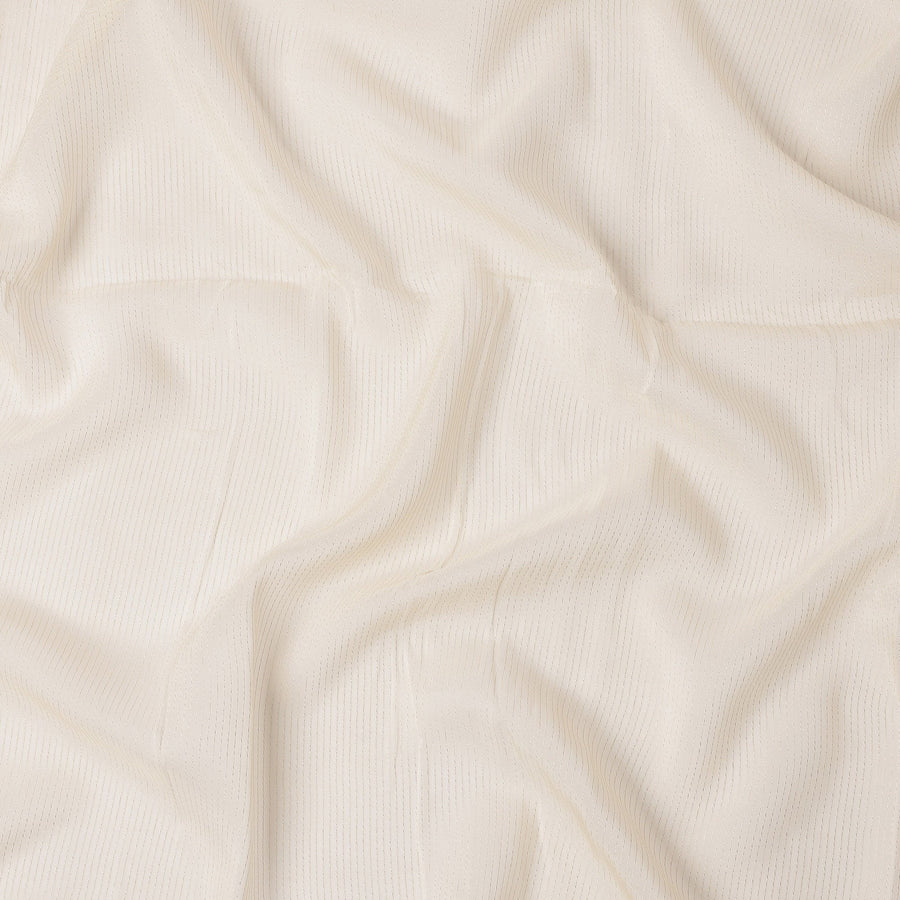 Light Peach Striped Synthetic Organza Fabric, 110 Cms, India-D25472