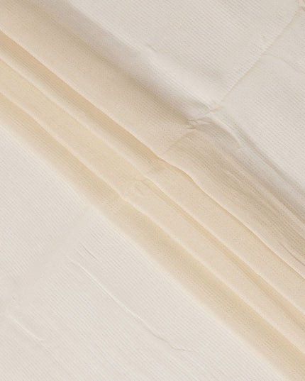Light Peach Striped Synthetic Organza Fabric, 110 Cms, India-D25472