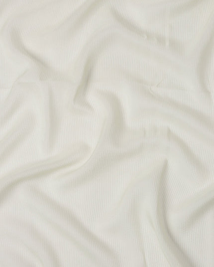 Light Laurel Green Striped Synthetic Organza Fabric, 110 Cms, India-D25473