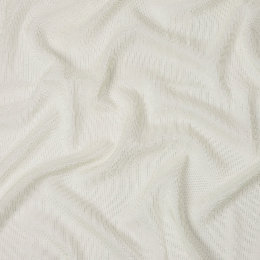 Light Laurel Green Striped Synthetic Organza Fabric, 110 Cms, India-D25473