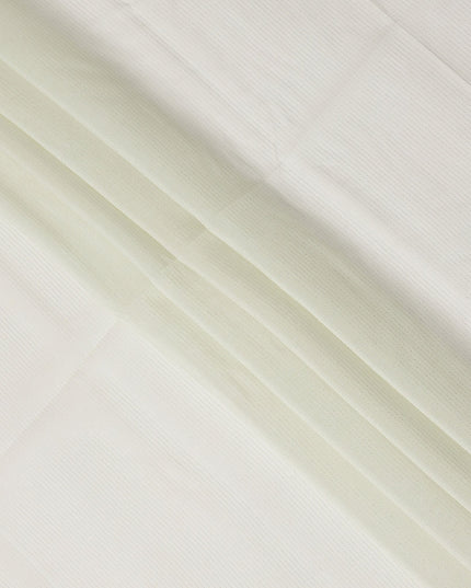 Light Laurel Green Striped Synthetic Organza Fabric, 110 Cms, India-D25473