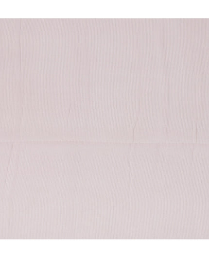 Light Pink Striped Synthetic Organza Fabric, 110 Cms, India-D25474