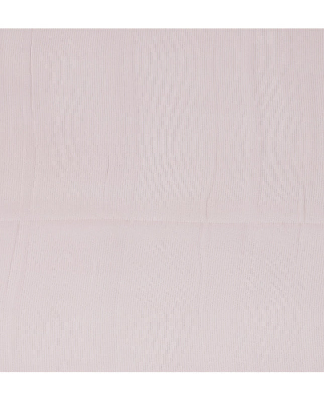 Light Pink Striped Synthetic Organza Fabric, 110 Cms, India-D25474