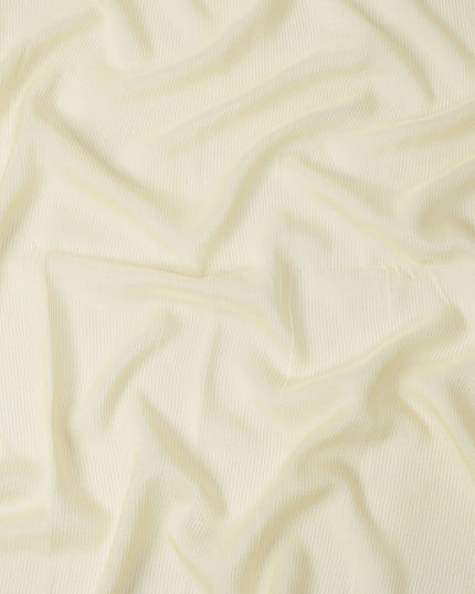 Yellow Striped Synthetic Organza Fabric, 110 Cms, India-D25470