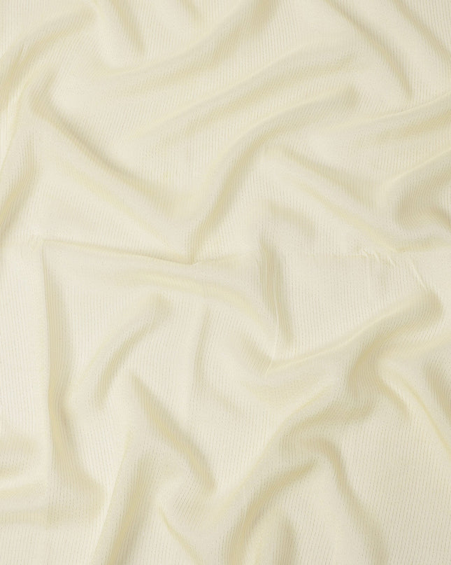 Yellow Striped Synthetic Organza Fabric, 110 Cms, India-D25470