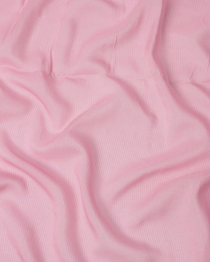 Pink Striped Synthetic Organza Fabric, 110 Cms, India-D25477
