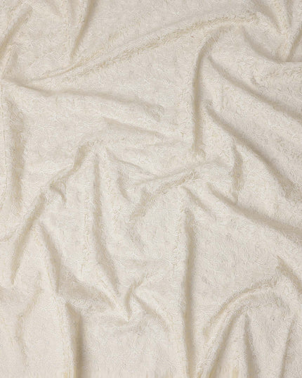 White Self Premium Cotton Voile Fabric 110cm