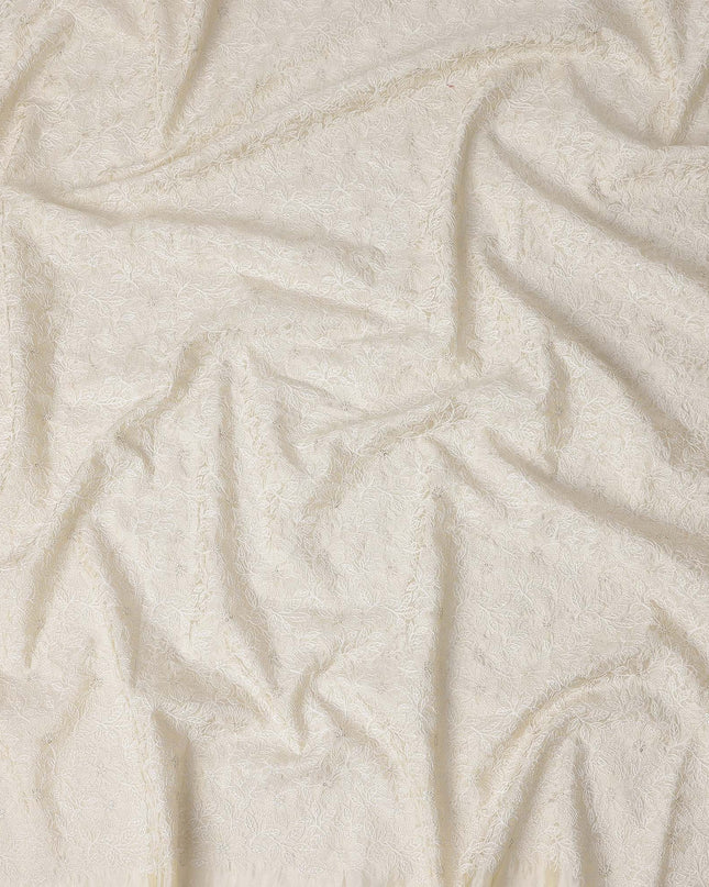 White Self Premium Cotton Voile Fabric 110cm