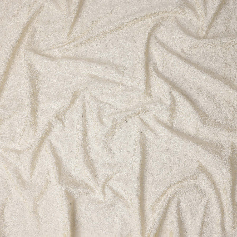 White Self Premium Cotton Voile Fabric 110cm