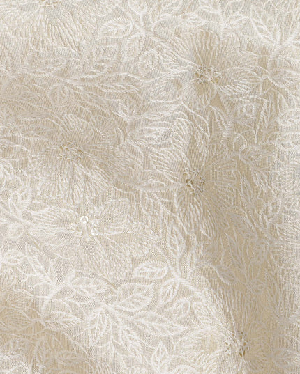 White Self Premium Cotton Voile Fabric 110cm